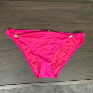 {Victoria's Secret} pink gold trim swim bikini bottom M